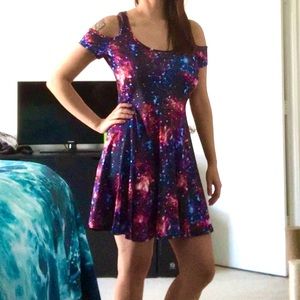 Galaxy Off Shoulder Dress